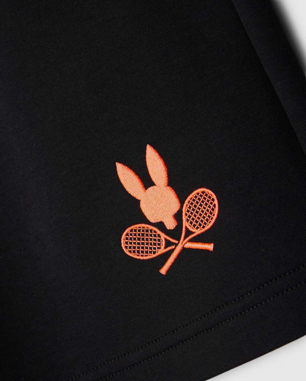 Short Psycho Bunny Courtside Track Short Noir Homme | KWX-22401656